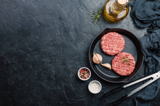 istock raw burgers - cutlets 1334113005