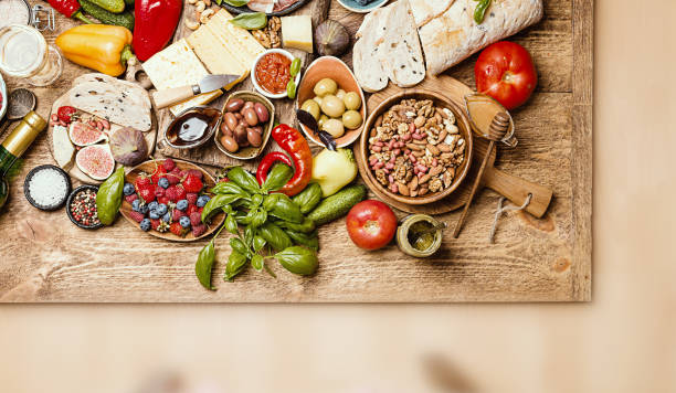 istock Top view table full of food 1334113057