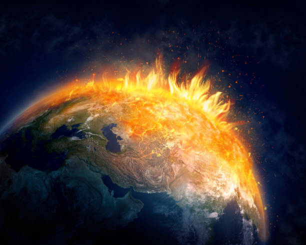 Burning Earth Stock Photo - Download Image Now - Burning, Globe -  Navigational Equipment, Planet Earth - iStock