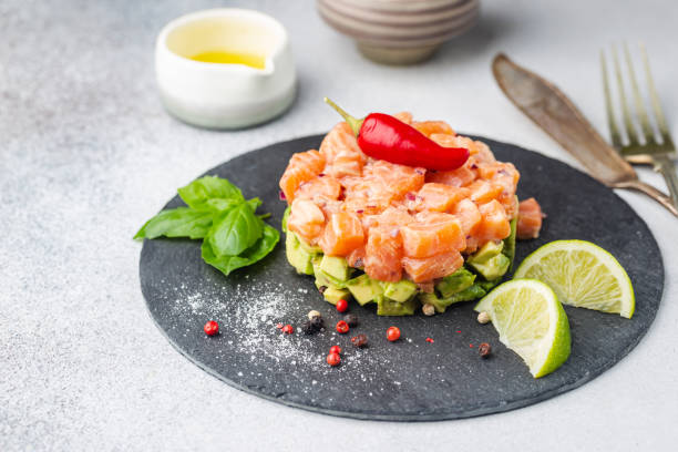 istock Salmon salad, tartare 1334113229