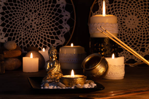 istock image with aromatic candles to meditate in harmony 1334114591