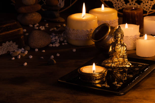 istock image with aromatic candles to meditate in harmony 1334114644
