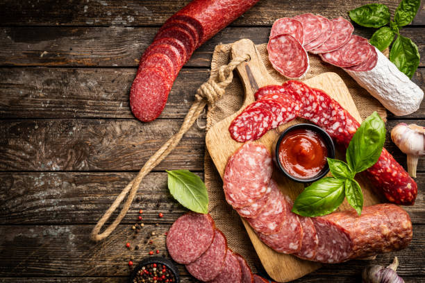 istock Set of different types of sausages 1334119506