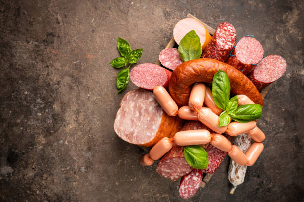 istock Set of different types of sausages 1334119518