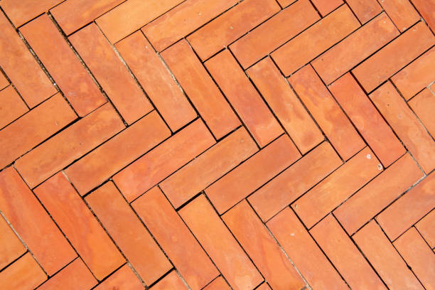 Brick wall and paving brick texture background