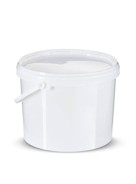 istock Isolated 11L white plastic paint bucket. Clipping path included. 1334126570