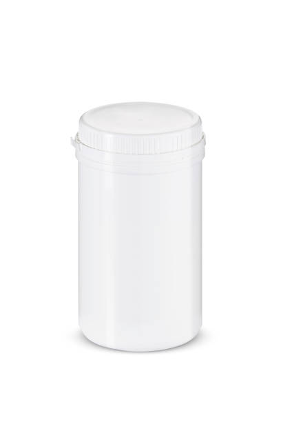 istock Isolated Plastic jar with lid. Clipping path included. 1334126578