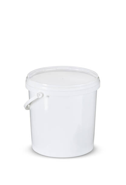 istock Isolated white 10L plastic bucket. Clipping path included. 1334126582