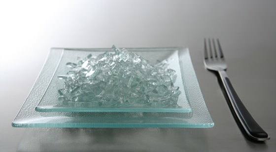 To eat today menu, we have our special broken glass in a dish
