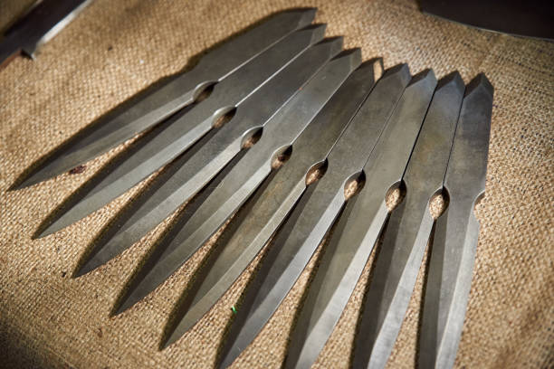 istock Damascus steel blanks for hunting knives 1334130003