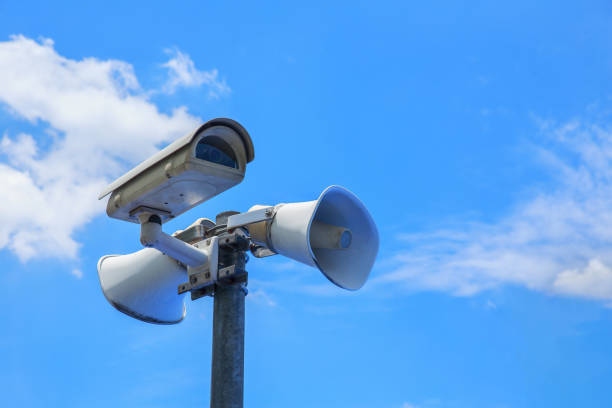 istock Horn speaker on top of pole 1334130854