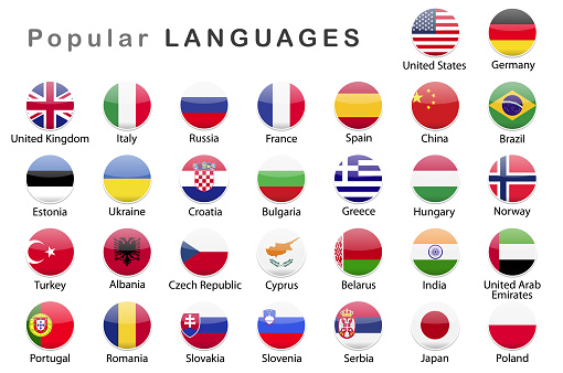 All Popular Languages Vector Illustration