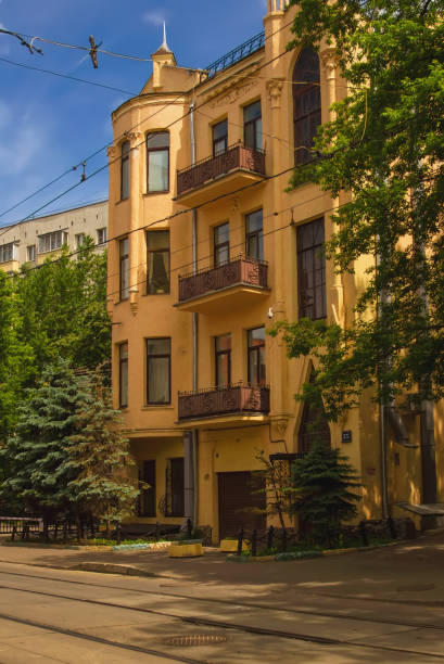 Gothic house on Baumanskaya Street in Moscow stock photo