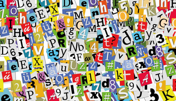 istock collage of letters, random text and colorful alphabet letterpaper cut 1334141346
