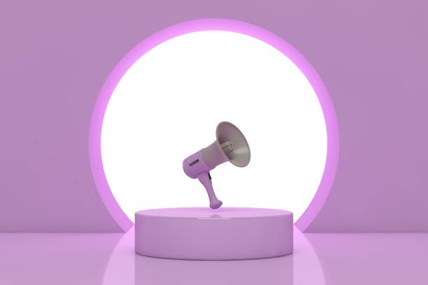 istock Podium and minimal abstract background, 3d rendering geometric shape, Stage for awards on website in modern. Empty product stand. 1334142656