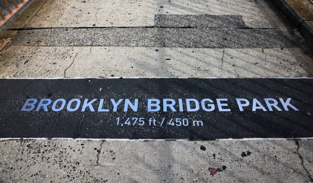 Brooklyn Bridge Park sign stock photo