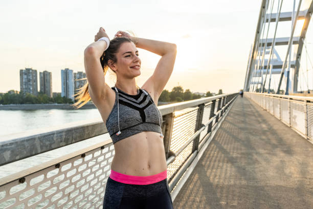 istock Fit woman tying hair 1334147311