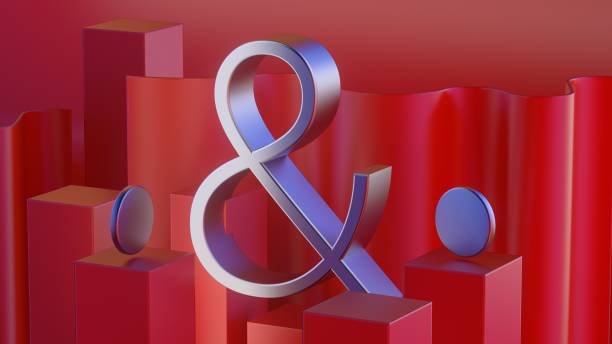 istock ampersand icon 3D on the red background 3d illustration 1334149972