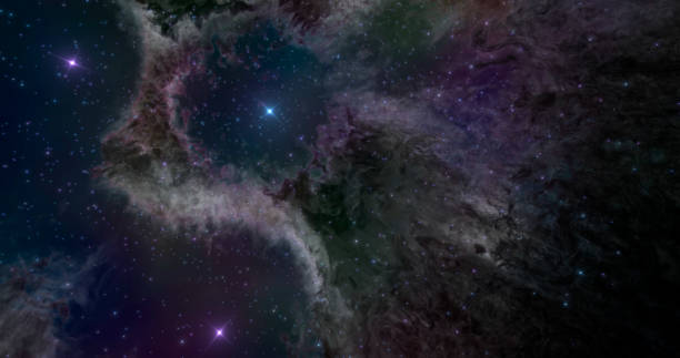 istock 3d rendering. Space background with nebula and stars. Unlimited space 1334152705