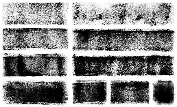 Grunge design elements Set of grunge design elements. Black texture backgrounds. Paint roller strokes. Isolated vector image black on white. weathered textures stock illustrations