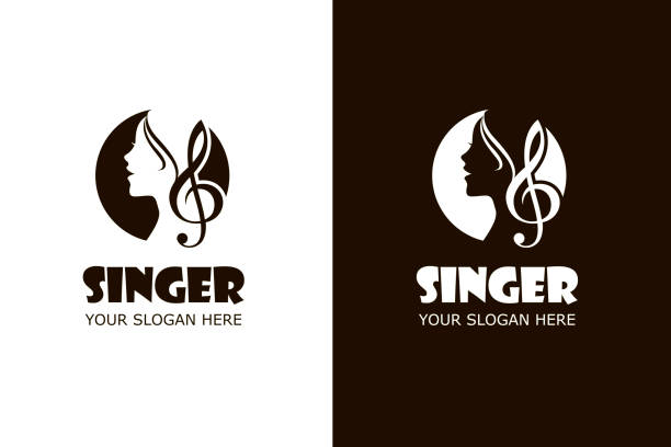 ikony śpiewających kobiet - singing silhouette singer karaoke stock illustrations