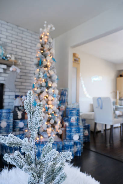 istock Christmas Holiday tree in an American home 1334157870