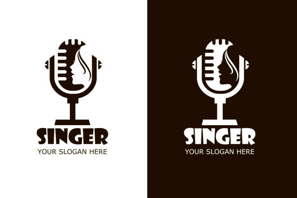 singende frauenikonen - silhouette singer singing group of objects stock-grafiken, -clipart, -cartoons und -symbole