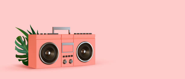 istock Pink Boombox, audio and music 1334164417