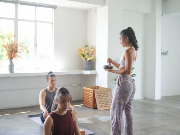 group of people yoga and heathy living group of people yoga and heathy living heathy stock pictures, royalty-free photos & images