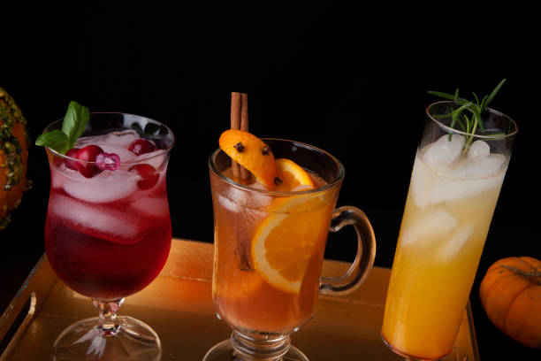 istock Spicy Apple Cider, Pear Sparkler, and Whiskey-Cranberry Cocktails - Fall Drinks 1334175478
