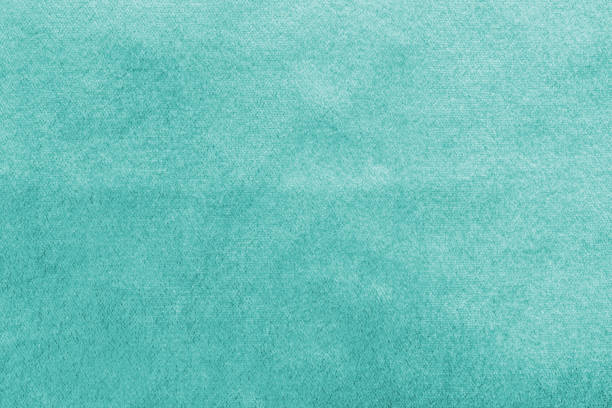teal blue velvet background or turquoise green velour flannel texture made of cotton or wool with soft fluffy velvety satin fabric cloth metallic color material - burlap textured textured effect textile imagens e fotografias de stock