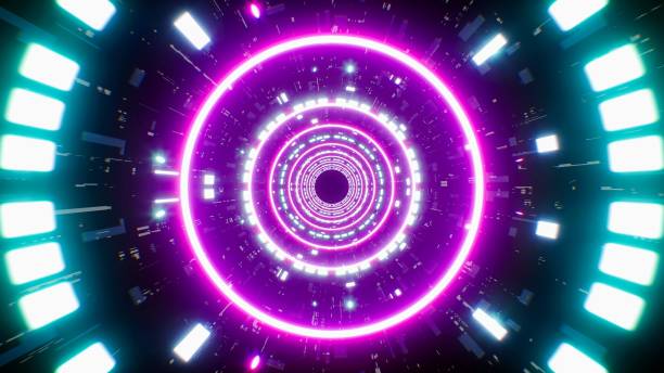 istock Blink Purple Pink Circle Light Sci fi Tunnel 1334183819