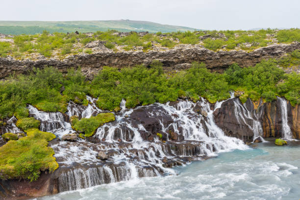istock Hraunfossar waterfalls in borgarfjordur in Iceland 1334185697