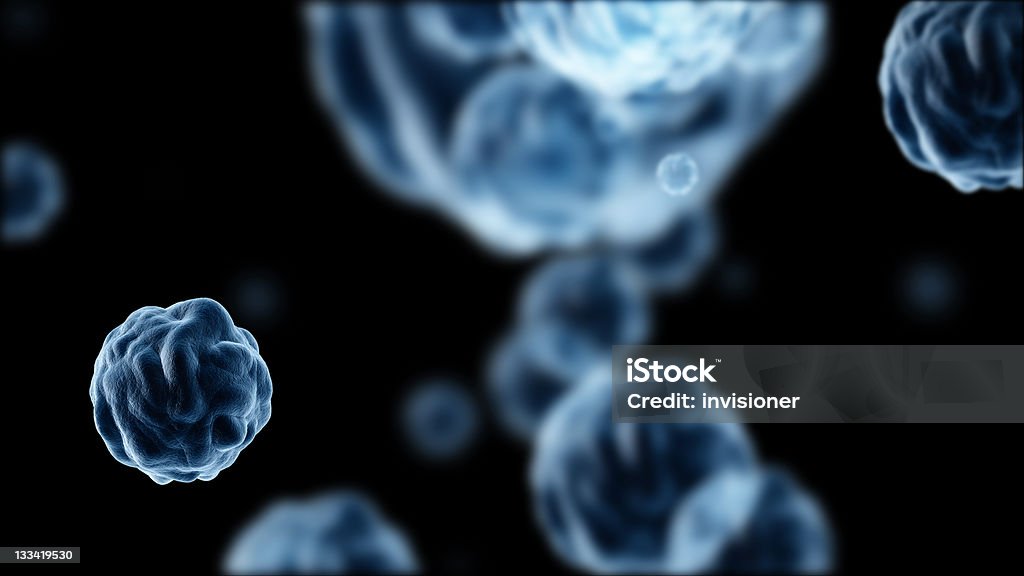Blu particelle di polvere - Foto stock royalty-free di Batterio