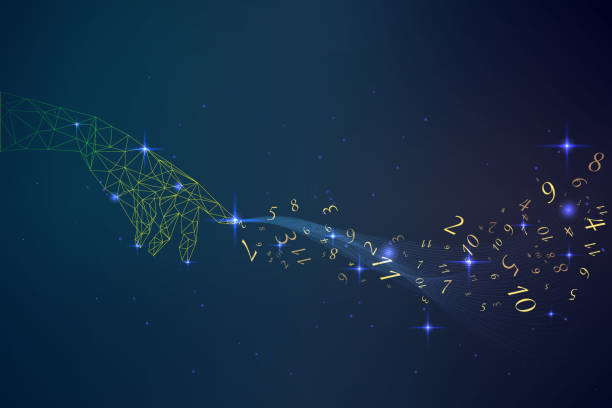 istock Astrology and numerology concept with zodiac signs and numbers over starry sky 1334201625