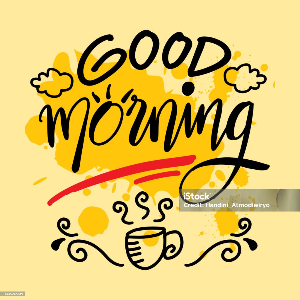 Chào Buổi Sáng Viết Nền Trang Trí Thiệp Chúc Mừng Hình minh họa ...