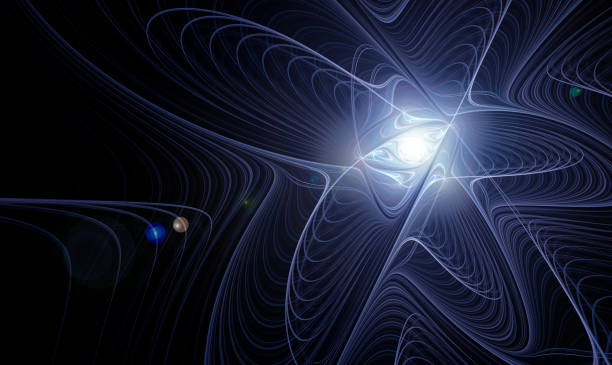 istock Abstract fractal flower on black background 1334223362