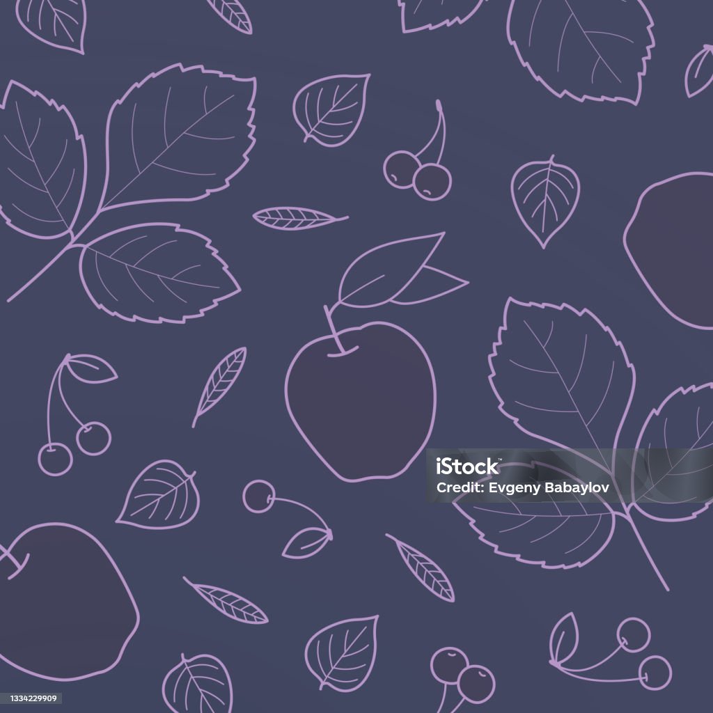 Blue Graphics Fall Blue Background With Many Autumn Foliage Vector Stock Illustration ...