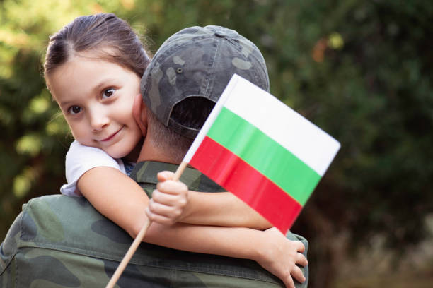 istock Czech Soldier And His Daughter 1334230098