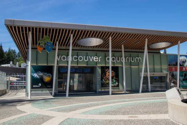 View of entrance of Vancouver Aquarium in Stanley Park stock photo
