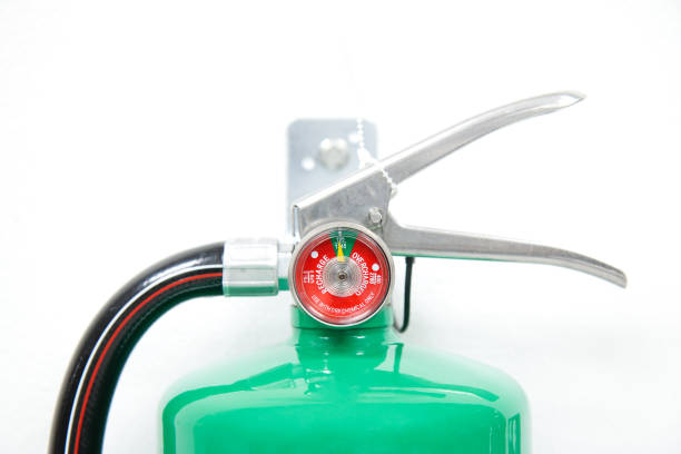 istock Upper part of​ green​ tank​​ fire​ extinguisher 1334232674