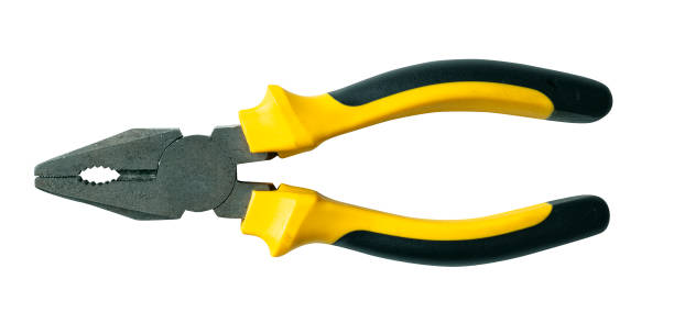 istock Pliers with a yellow handle isolated on white 1334236205