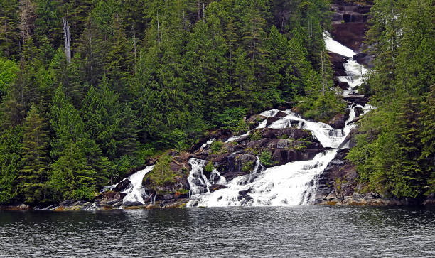 istock Waterfall on the Inside Passage, a coastal route from Alaska to British Columbia. - Canada 1334240326