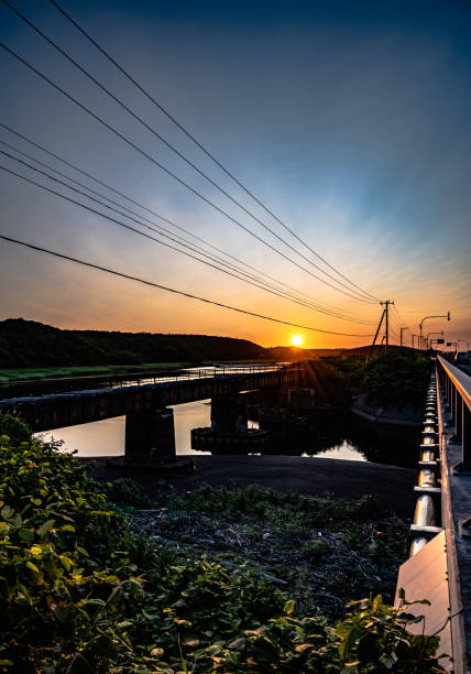 istock Sunset with abadoned line 1334241543