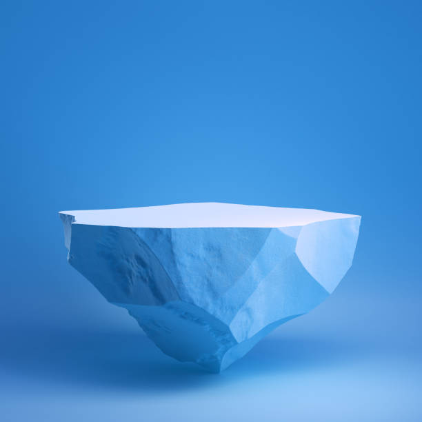 Blue colored stone podium for display product. 3d