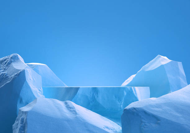 ブルーカラーの石は、ディスプレイ製品の表彰台。3d イラスト - peak to peak ストックフォトと画像