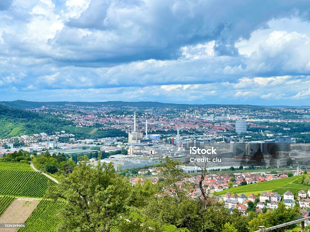 Stuttgart view, seen from the Rotenberg Stuttgart Stock Photo