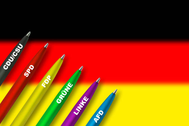 6 ドイツの政党と旗 - social democrats点のイラスト素材／クリップアート素材／マンガ素材／アイコン素材