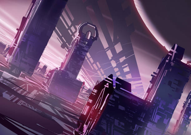 istock digital illustration of fantasy science fiction landscape 1334251195
