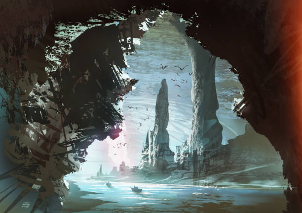 istock digital illustration of fantasy science fiction landscape 1334251203